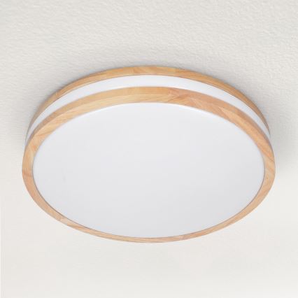 Brilagi - LED Димируем плафон MOLINA LED/48W/230V 3000-6500K дъб Ø 38 см + дистанционно управление