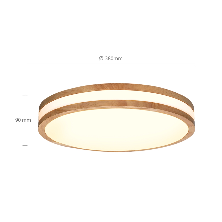 Brilagi - LED Димируем плафон MOLINA LED/48W/230V 3000-6500K дъб Ø 38 см + дистанционно управление