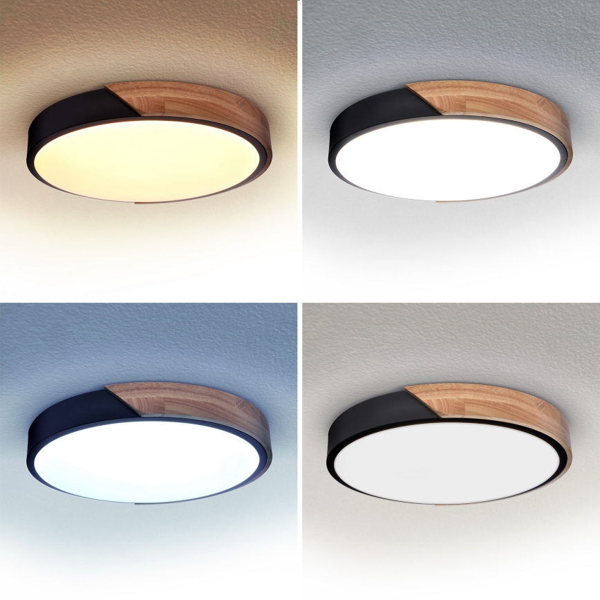 Brilagi - LED Димируем плафон PILANA LED/48W/230V 3000-6500K дъб Ø 40 см + дистанционно управление