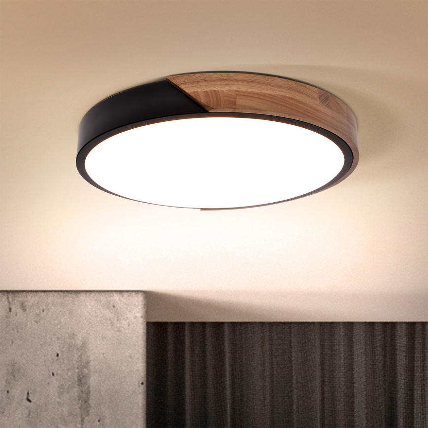 Brilagi - LED Димируем плафон PILANA LED/48W/230V 3000-6500K дъб Ø 40 см + дистанционно управление