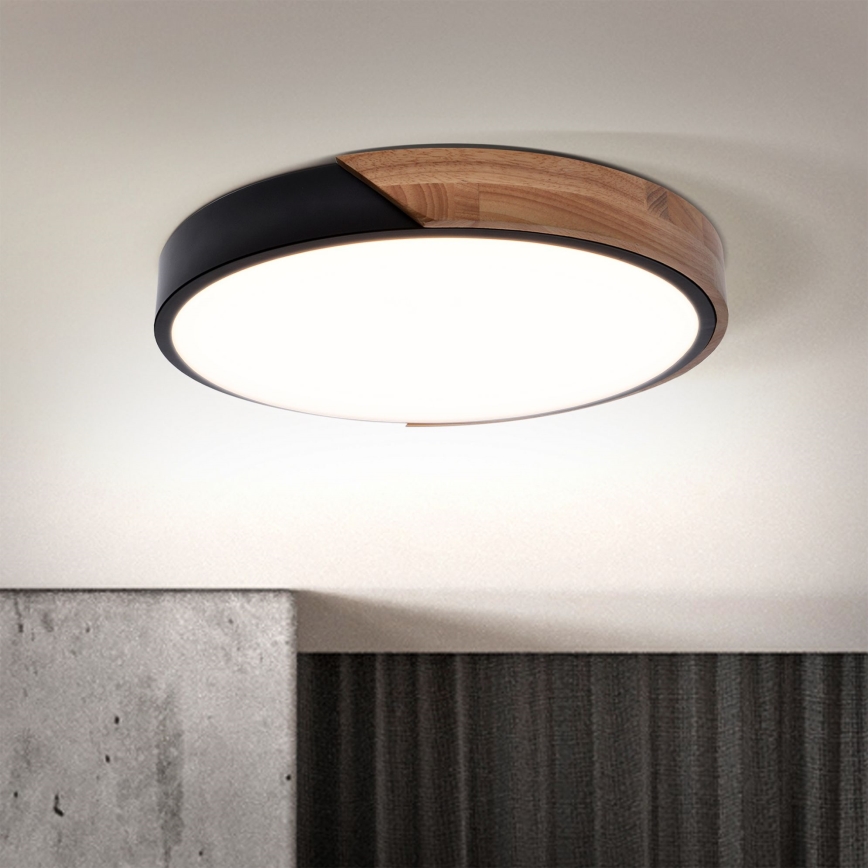 Brilagi - LED Димируем плафон PILANA LED/48W/230V 3000-6500K дъб Ø 40 см + дистанционно управление
