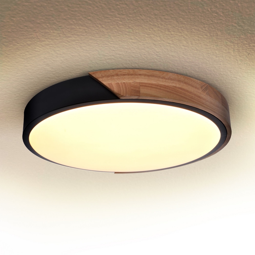 Brilagi - LED Димируем плафон PILANA LED/48W/230V 3000-6500K дъб Ø 40 см + дистанционно управление