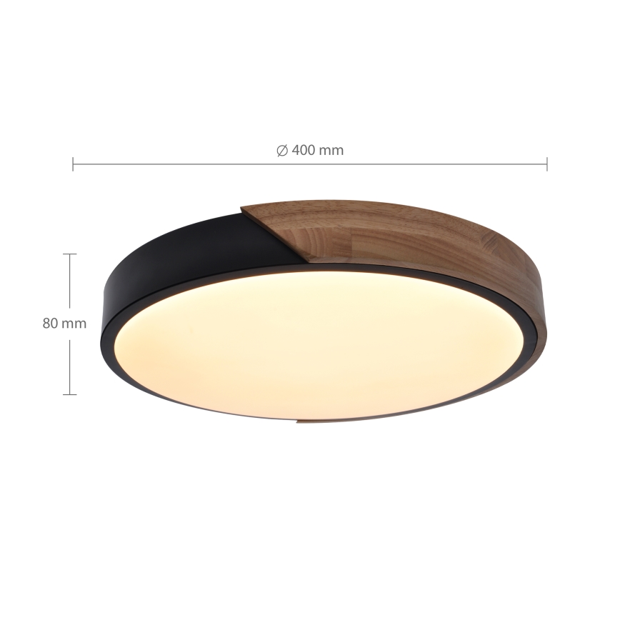 Brilagi - LED Димируем плафон PILANA LED/48W/230V 3000-6500K дъб Ø 40 см + дистанционно управление