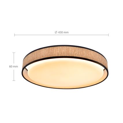 Brilagi - LED Димируем плафон PILAR LED/48W/230V 3000-6500K Ø 43 см + дистанционно управление