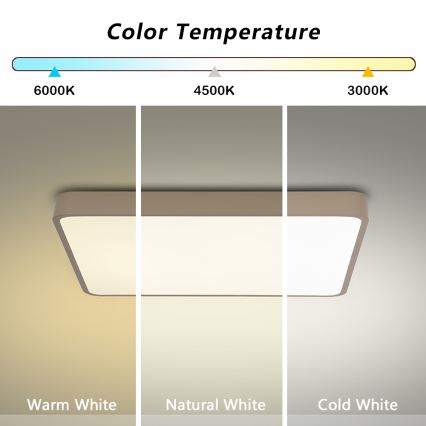 BRILAGI - LED димируемо таванно осветително тяло POOL SQUARE LED/48W/230V 3000-6000K 50x50 cm бежово + дистанционно управление