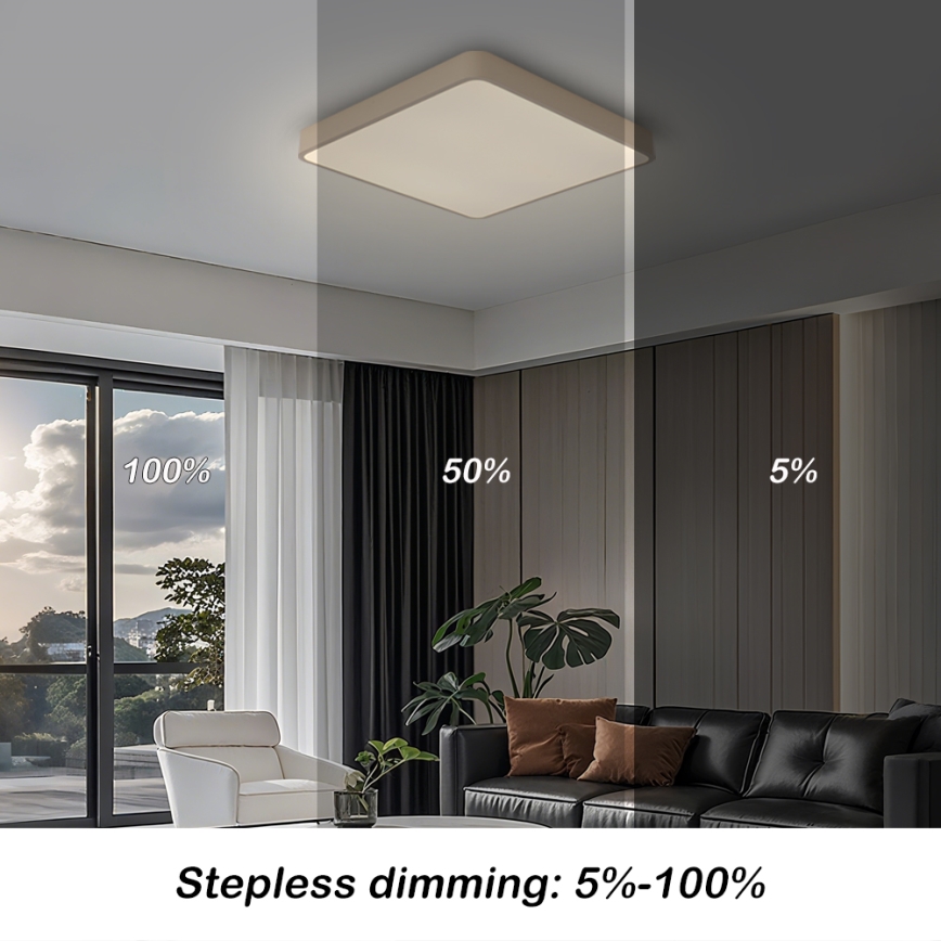 BRILAGI - LED димируемо таванно осветително тяло POOL SQUARE LED/48W/230V 3000-6000K 50x50 cm бежово + дистанционно управление