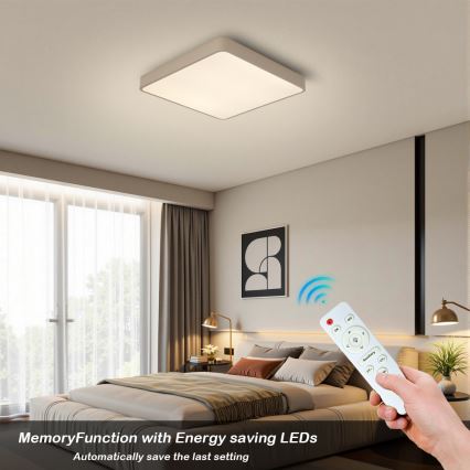 BRILAGI - LED димируемо таванно осветително тяло POOL SQUARE LED/48W/230V 3000-6000K 50x50 cm бежово + дистанционно управление