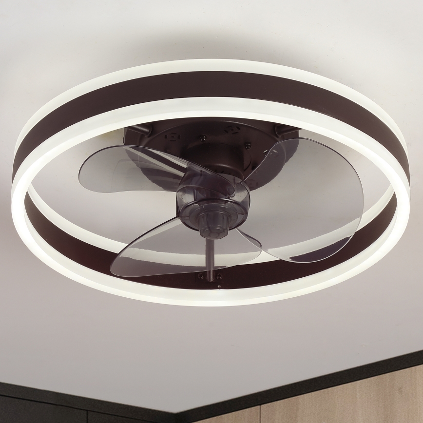 Brilagi - LED Димируем плафон с вентилатор LED/30W/230V 3000-6500K черен + дистанционно управление