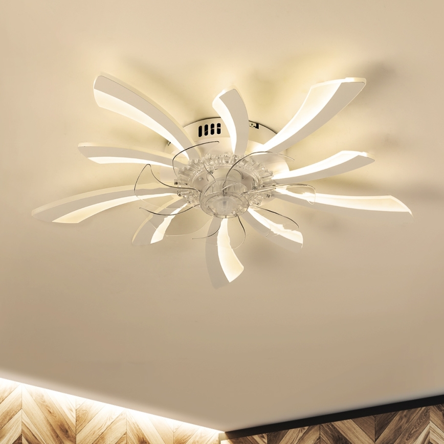 Brilagi - LED Димируем плафон с вентилатор LED/50W/230V 3000-6500K бял + дистанционно управление