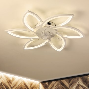 Brilagi - LED Димируем плафон с вентилатор LED/50W/230V 3000-6500K бял + дистанционно управление
