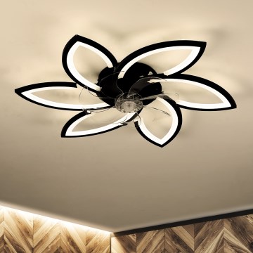 Brilagi - LED Димируем плафон с вентилатор LED/50W/230V 3000-6500K черен + дистанционно управление