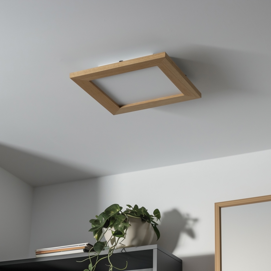 Brilagi - LED Димируем плафон SLIMFRAME WOOD LED/25W/230V 34x34 см 3000-6000K кафяв + дистанционно управление