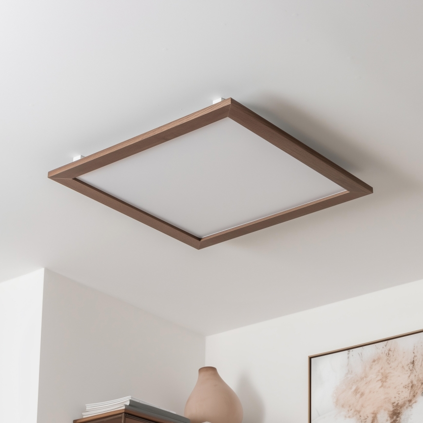 Brilagi - LED Димируем плафон SLIMFRAME WOOD LED/58W/230V 64x64 см 3000-6000K тъмнокафяв + дистанционно управление