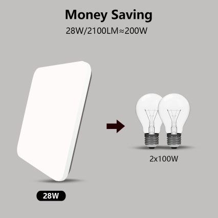 Brilagi - LED Димируем плафон SMART LED/28W/230V 2700-6500K Wi-Fi Tuya + дистанционно управление