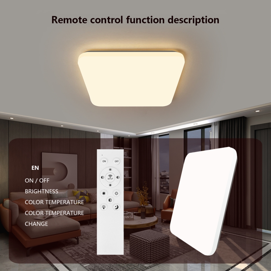 Brilagi - LED Димируем плафон SMART LED/36W/230V 2700-6500K Wi-Fi Tuya + дистанционно управление