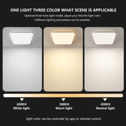 Brilagi - LED Димируем плафон SMART LED/36W/230V 2700-6500K Wi-Fi Tuya + дистанционно управление