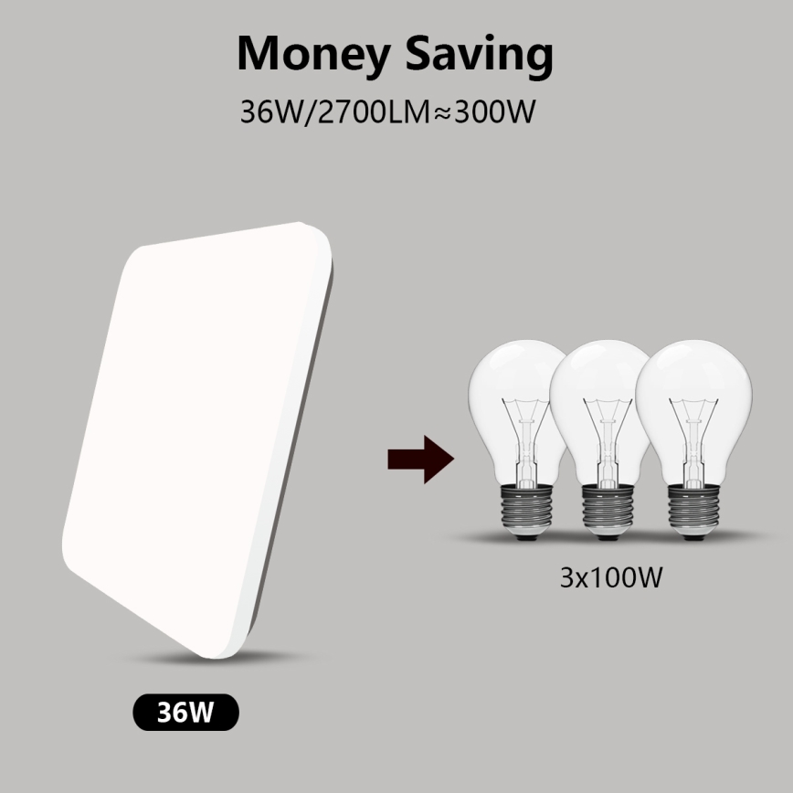 Brilagi - LED Димируем плафон SMART LED/36W/230V 2700-6500K Wi-Fi Tuya + дистанционно управление