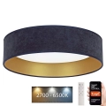 Brilagi - LED Димируем плафон VELVET SMART LED/24W/230V Ø 45 см 2700-6500K Wi-Fi Tuya син/златист + дистанционно управление