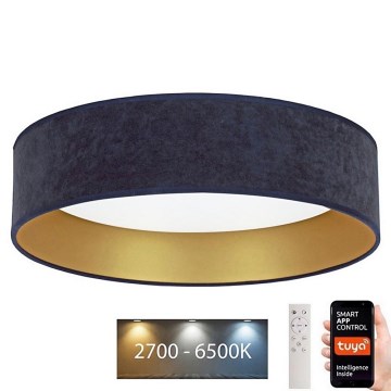 Brilagi - LED Димируем плафон VELVET SMART LED/24W/230V Ø 45 см 2700-6500K Wi-Fi Tuya син/златист + дистанционно управление