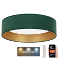 Brilagi - LED Димируем плафон VELVET SMART LED/24W/230V Ø 45 см 2700-6500K Wi-Fi Tuya зелен/златист + дистанционно управление