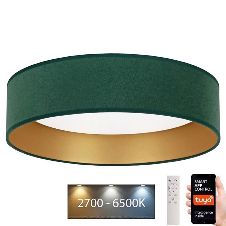 Brilagi - LED Димируем плафон VELVET SMART LED/24W/230V Ø 45 см 2700-6500K Wi-Fi Tuya зелен/златист + дистанционно управление