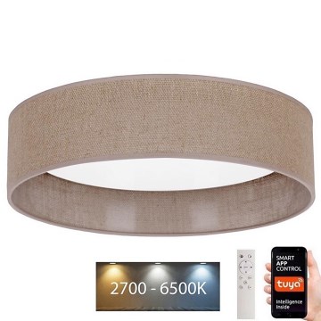 Brilagi - LED Димируем плафон VELVET SMART LED/24W/230V Ø 45 см 2700-6500K Wi-Fi Tuya кафяв + дистанционно управление