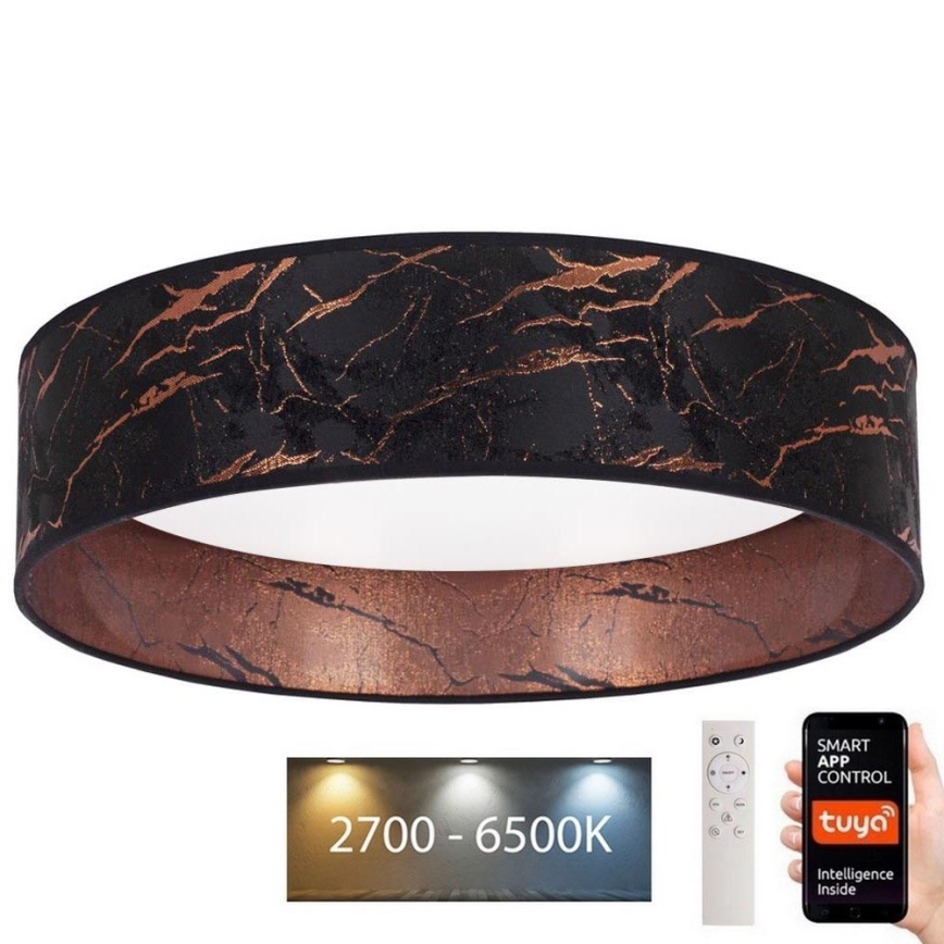 Brilagi - LED Димируем плафон VELVET SMART LED/36W/230V Ø 55 см 2700-6500K Wi-Fi Tuya черен/мед + дистанционно управление