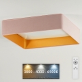 Brilagi - LED Димируем плафон VELVET SQUARE LED/24W/230V 3000/4000/6500K + дистанционно управление розов