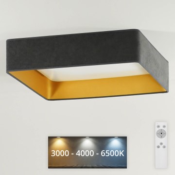 Brilagi - LED Димируем плафон VELVET SQUARE LED/24W/230V 3000/4000/6500K + дистанционно управление сив