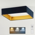 Brilagi - LED Димируем плафон VELVET SQUARE LED/24W/230V 3000/4000/6500K + дистанционно управление тъмносин