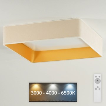 Brilagi - LED Димируем плафон VELVET SQUARE LED/24W/230V 3000/4000/6500K + дистанционно управление кремав