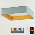 Brilagi - LED Димируем плафон VELVET SQUARE SMART LED/36W/230V 2700-6500K Wi-Fi Tuya + дистанционно управление мента
