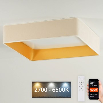 Brilagi - LED Димируем плафон VELVET SQUARE SMART LED/36W/230V 2700-6500K Wi-Fi Tuya + дистанционно управление кремав