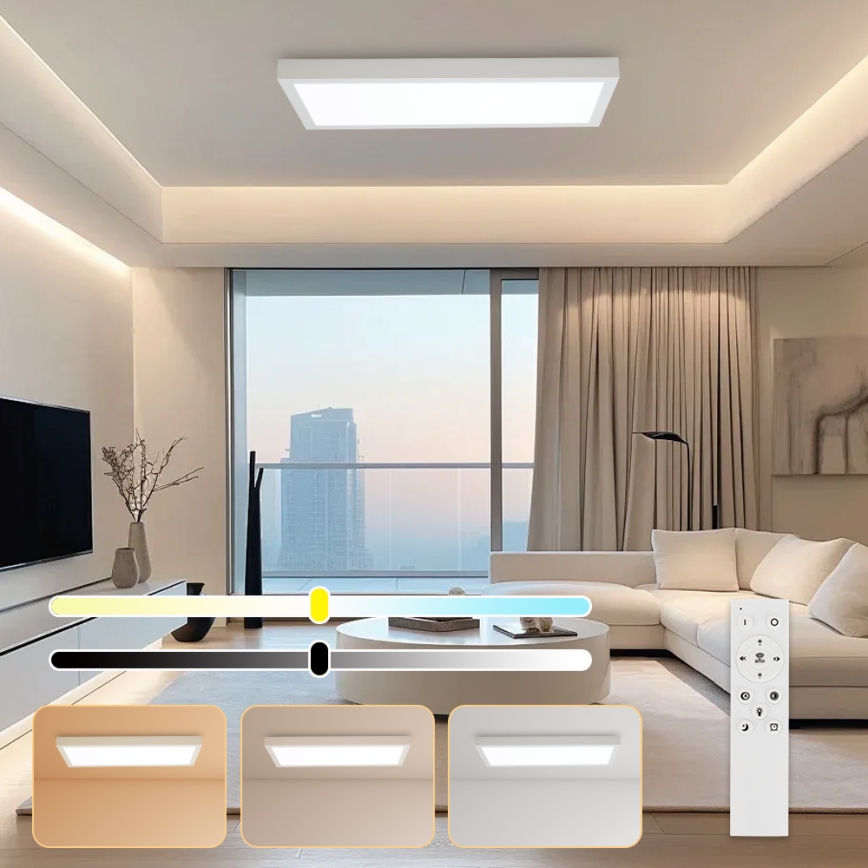 Brilagi - LED Димируем плафон за баня FRAME SMART LED/30W/230V 30x60 см 3000-6000K IP44 бял + дистанционно управление