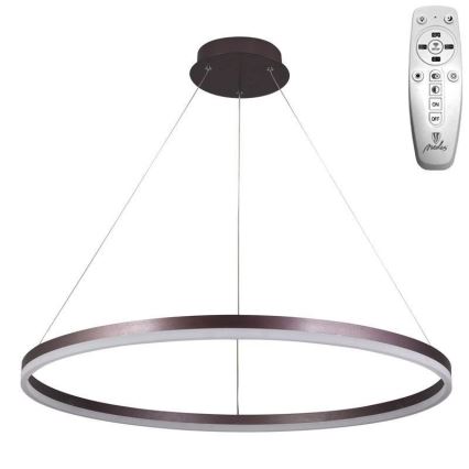 Brilagi - LED полилей на кабел с възможност за димиране CIRCLE LED/55W/230V 3000-6500K Ø 80 см кафяв + дистанционно управление