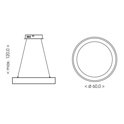 BRILAGI - димируема LED полилей на кабел FALCON II LED/99W/230V 3000-6500K Ø 60 cm бежов + дистанционно управление