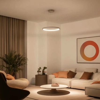 BRILAGI - LED димируема висяща лампа на кабел FALCON SLIM LED/42W/230V 3000-6500K Ø 50 см бежова + с дистанционно управление