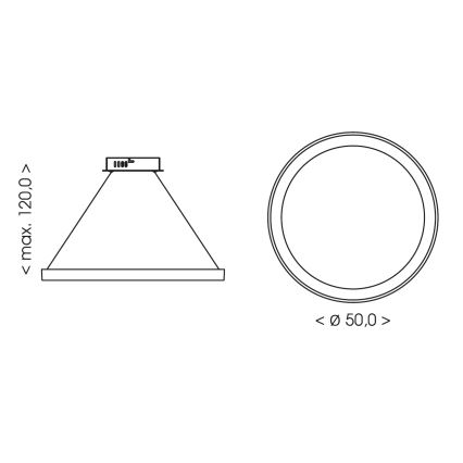BRILAGI - LED димируема висяща лампа на кабел FALCON SLIM LED/42W/230V 3000-6500K Ø 50 см бежова + с дистанционно управление