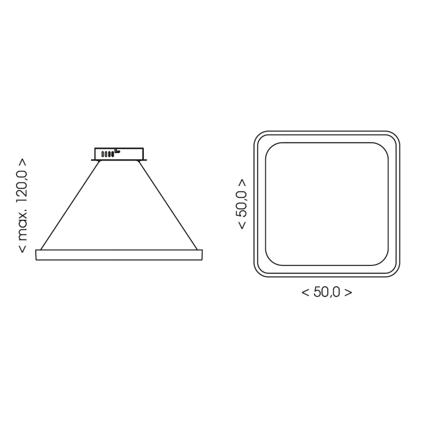 BRILAGI - LED Димируем полилей на кабел FALCON SLIM LED/50W/230V 3000-6500K 50x50 cm бежов + дистанционно управление