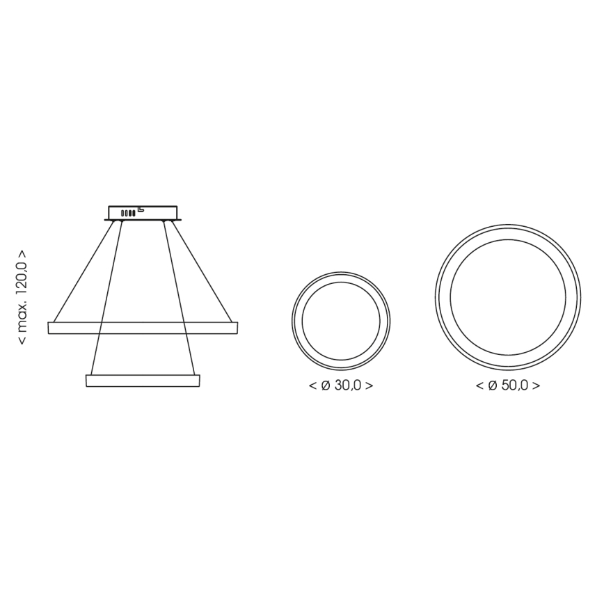 BRILAGI - LED Димируем полилей на кабел FALCON SLIM LED/68W/230V 3000-6500K Ø 50 см бежов + дистанционно управление