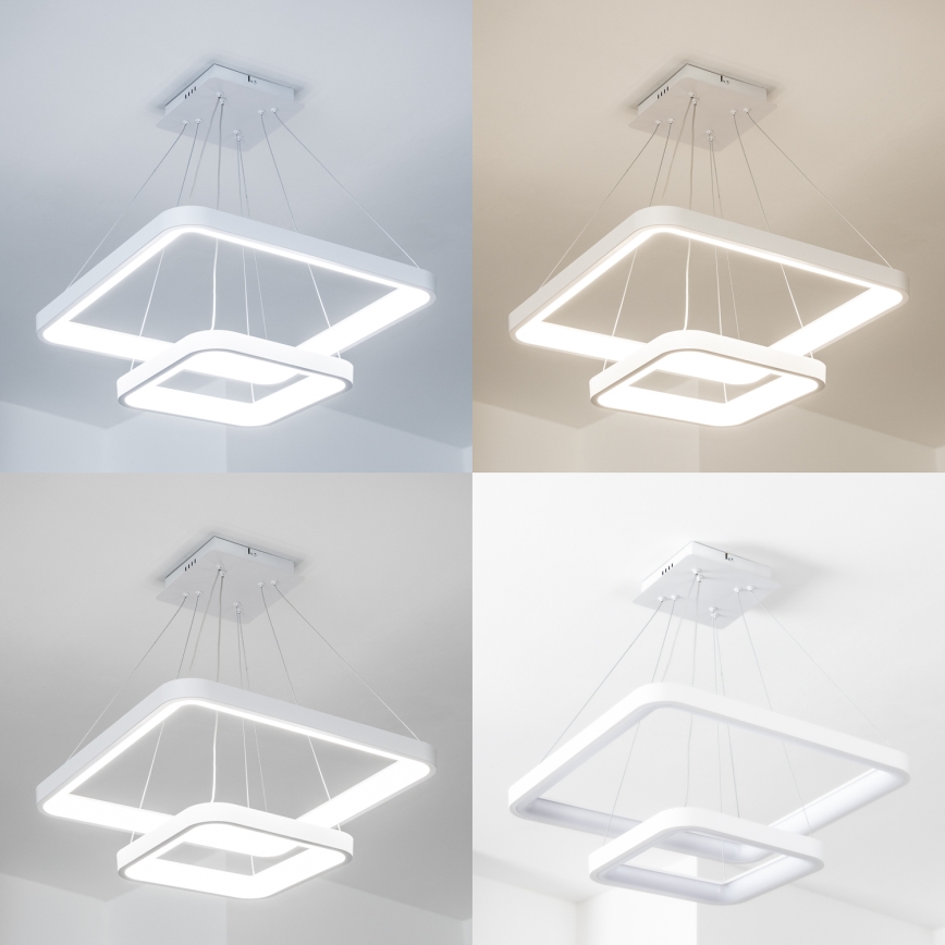 Brilagi - Полилей с регулируема яркост на кабел FALCON SLIM LED/78W/230V 3000-6500K 50x50 cm бял + с дистанционно управление