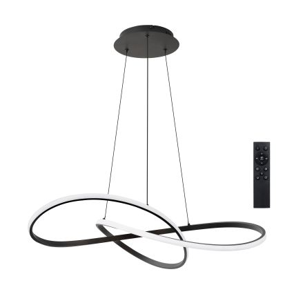 Brilagi - INFINITY LED полилей на кабел с възможност за димиране LED/80W/230V 3000-6000K 80x80 cm черен + дистанционно управление
