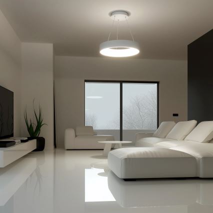 Brilagi - Димируем LED полилей на кабелно окачване FALCON LED/40W/230V 3000-6500K диаметър 45 см бял + дистанционно управление