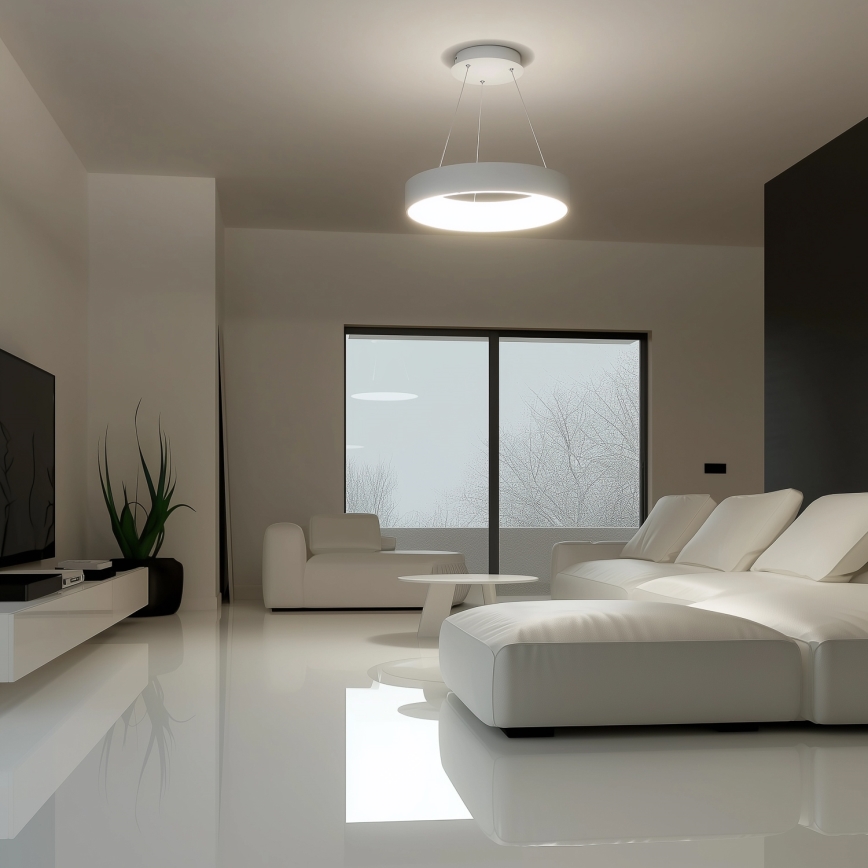 Brilagi - Димируем LED полилей на кабелно окачване FALCON LED/40W/230V 3000-6500K диаметър 45 см бял + дистанционно управление