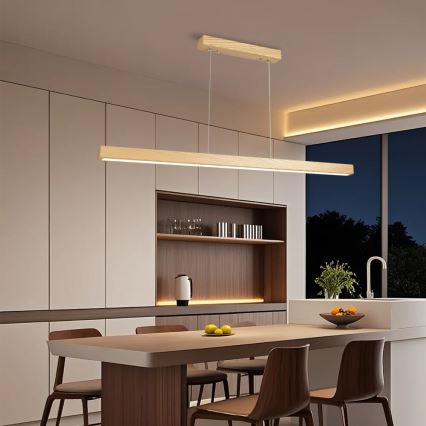 Brilagi - Димируем LED полилей на кабел OAK SMART LED/30W/230V Wi-Fi Tuya дъб + дистанционно управление