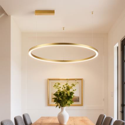 Brilagi - димируем LED полилей на кабел PORTOFINO, LED/60W/230V, 3000-6000K, Ø 80 см, златен + дистанционно управление