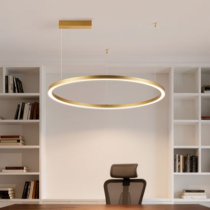 Brilagi - димируем LED полилей на кабел PORTOFINO, LED/60W/230V, 3000-6000K, Ø 80 см, златен + дистанционно управление