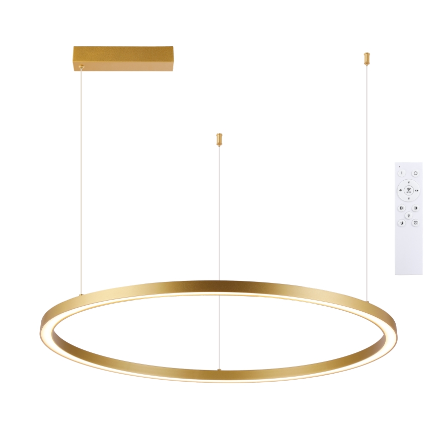 Brilagi - димируем LED полилей на кабел PORTOFINO, LED/60W/230V, 3000-6000K, Ø 80 см, златен + дистанционно управление