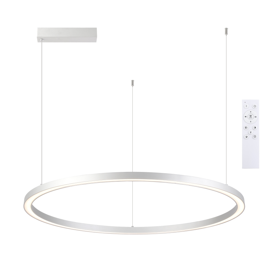 Brilagi - Димируем LED полилей на кабел PORTOFINO LED/60W/230V 3000-6000K с диаметър 80 см, сребрист + дистанционно управление