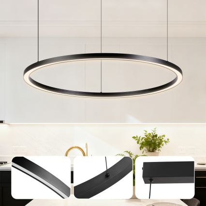 Brilagi - Димируем LED полилей на кабел PORTOFINO LED/60W/230V 3000-6000K диам. 80 см черен + дистанционно управление
